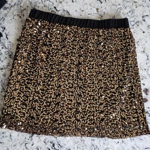 Black & Gold Sequined Skirt